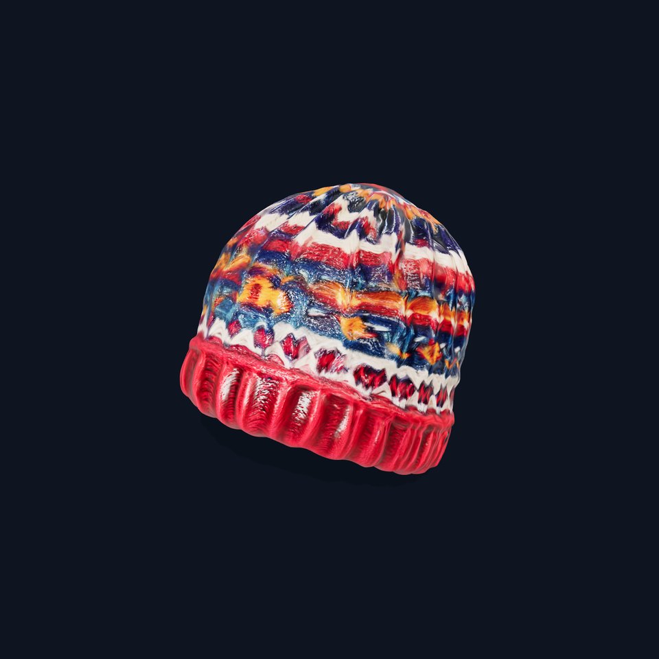 Colorful Knitted Beanie model pack